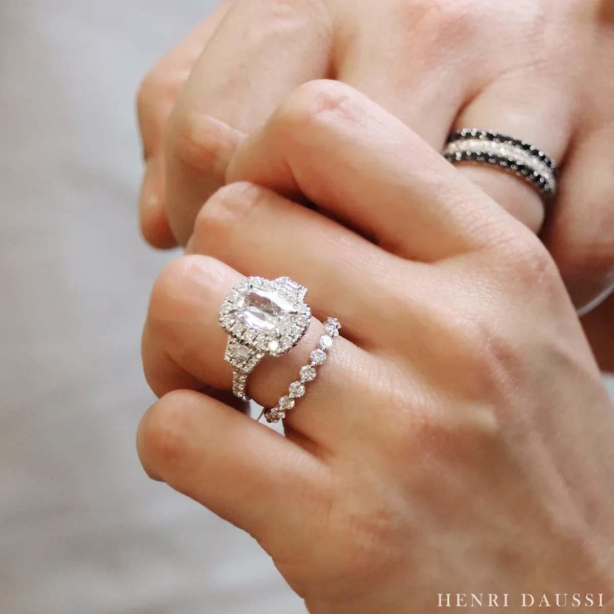 2.36ctw Henri Daussi Cushion-cut Three Stone GIA certified Engagement Anniversary Ring