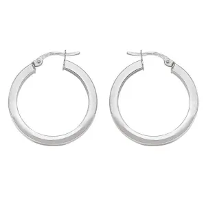 2.5 MM Square Tube With 10K, 14K White Gold Hoop Earrings