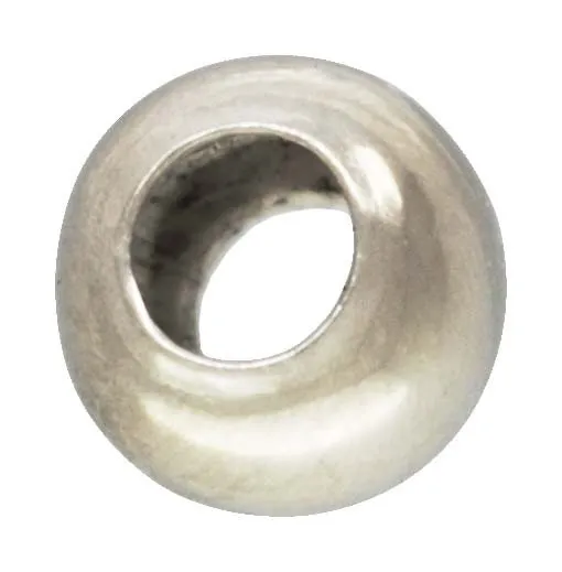 2.5mm Bead Light 1.2mm Hole, Sterling Silver. Made in USA. #50012025