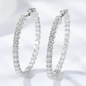 2.5mm Full Diamond Hoop Earrings