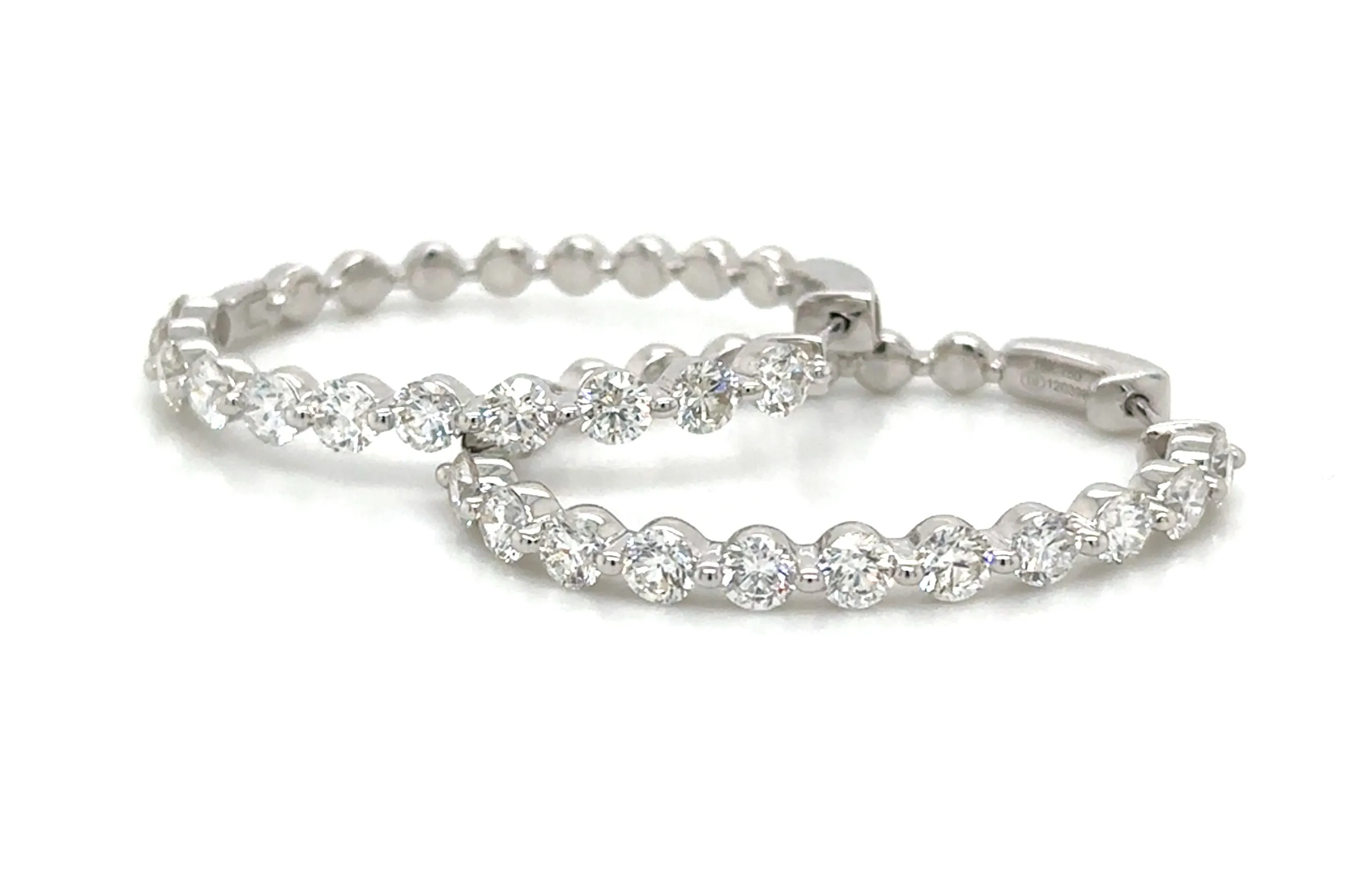 2.69carat Single Prong Diamond Hoop Earrings