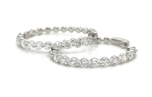 2.69carat Single Prong Diamond Hoop Earrings