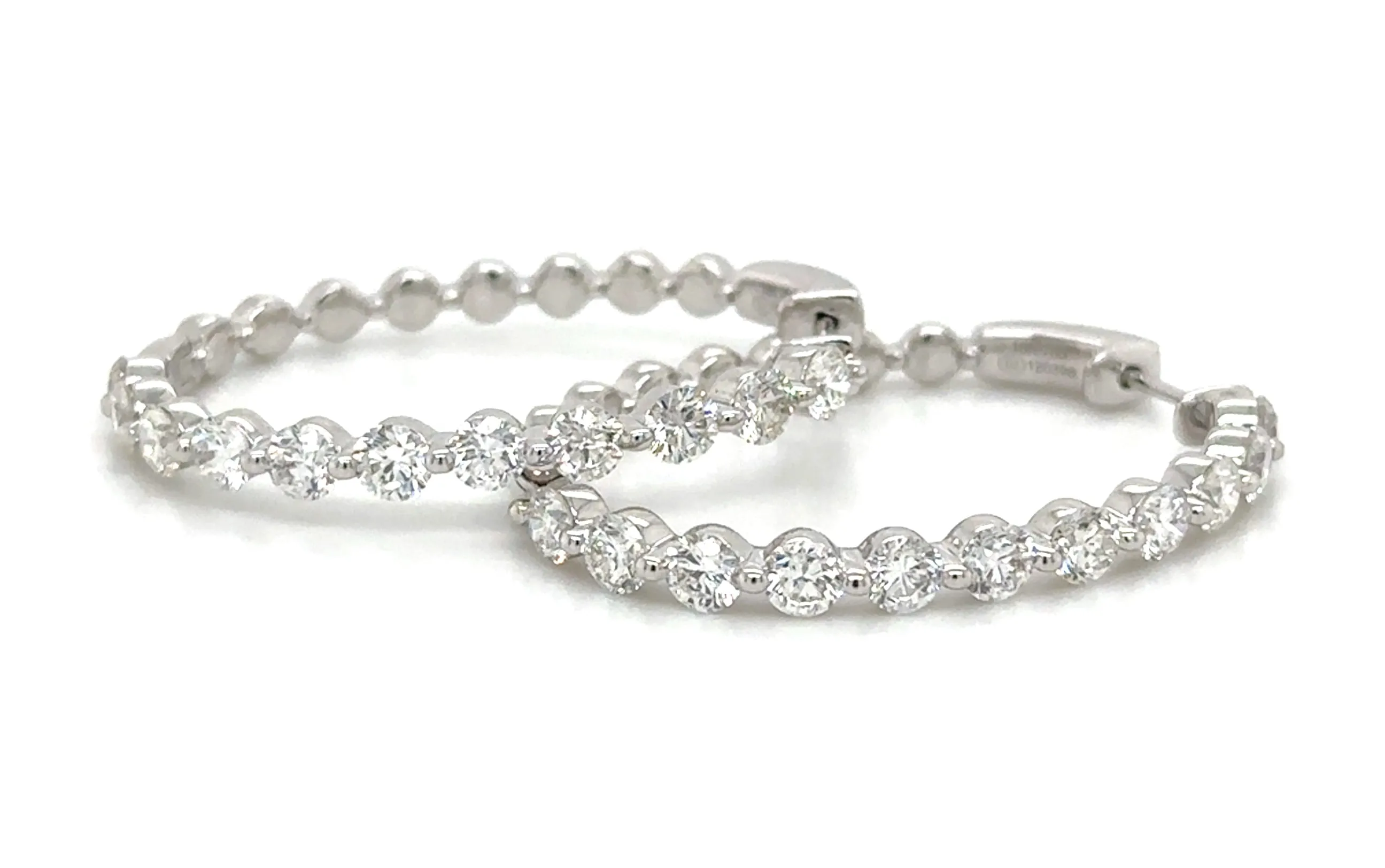 2.69carat Single Prong Diamond Hoop Earrings