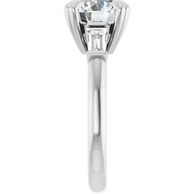 3.0ct Round Cut Lab Diamond Engagement Ring (Setting Only)