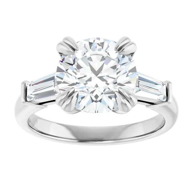 3.0ct Round Cut Lab Diamond Engagement Ring (Setting Only)