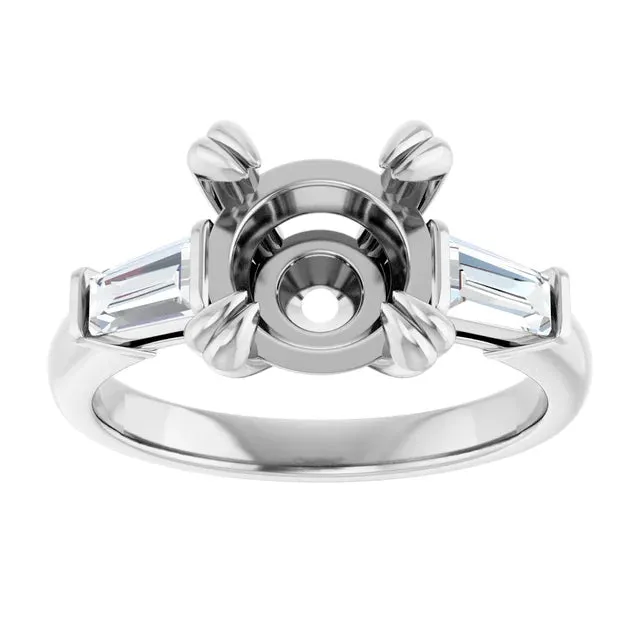 3.0ct Round Cut Lab Diamond Engagement Ring (Setting Only)