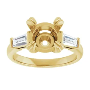 3.0ct Round Cut Lab Diamond Engagement Ring (Setting Only)