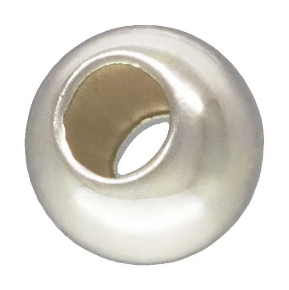 3.0mm Bead Light 1.2mm Hole, Sterling Silver. Made in USA. #50012031