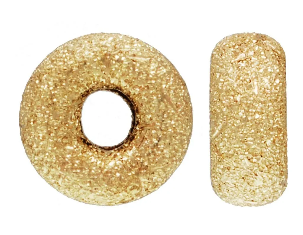 3.0mm Stardust Rondelle 1.0mm Hole, 14k gold filled. Made in USA. #4004530S
