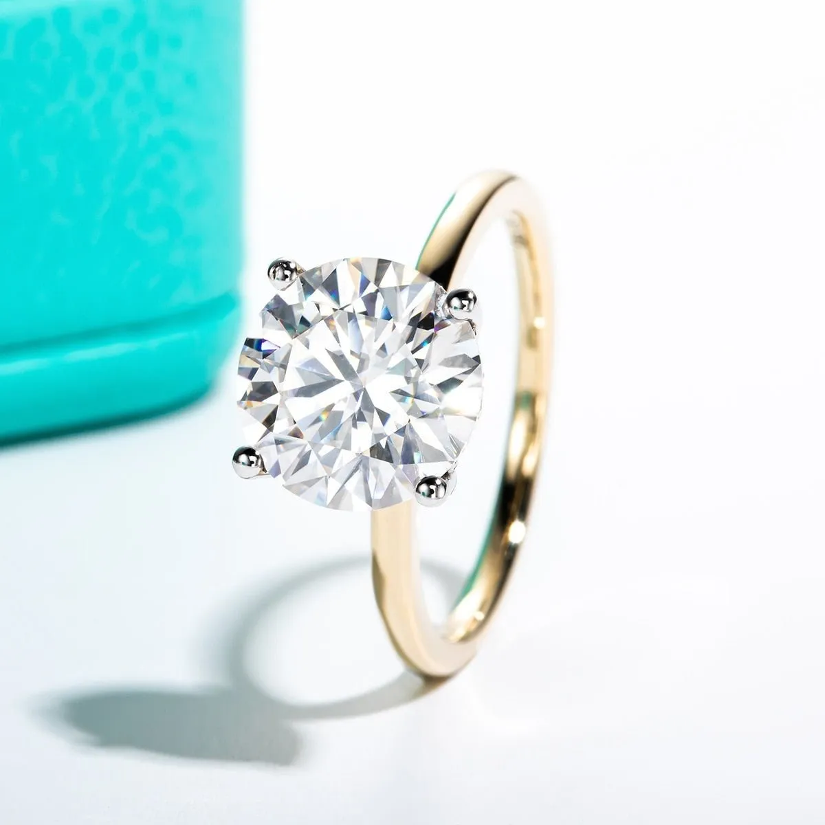 3ct Round Cut Diamond Classic Four Prong Engagement Ring