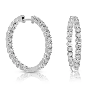 4 cttw Inside Out Lab Grown Diamond Hoop Earrings in 14K Gold