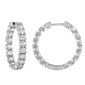 4 cttw Lab Grown Diamond Hoop Inside Out Earrings in 14K Gold