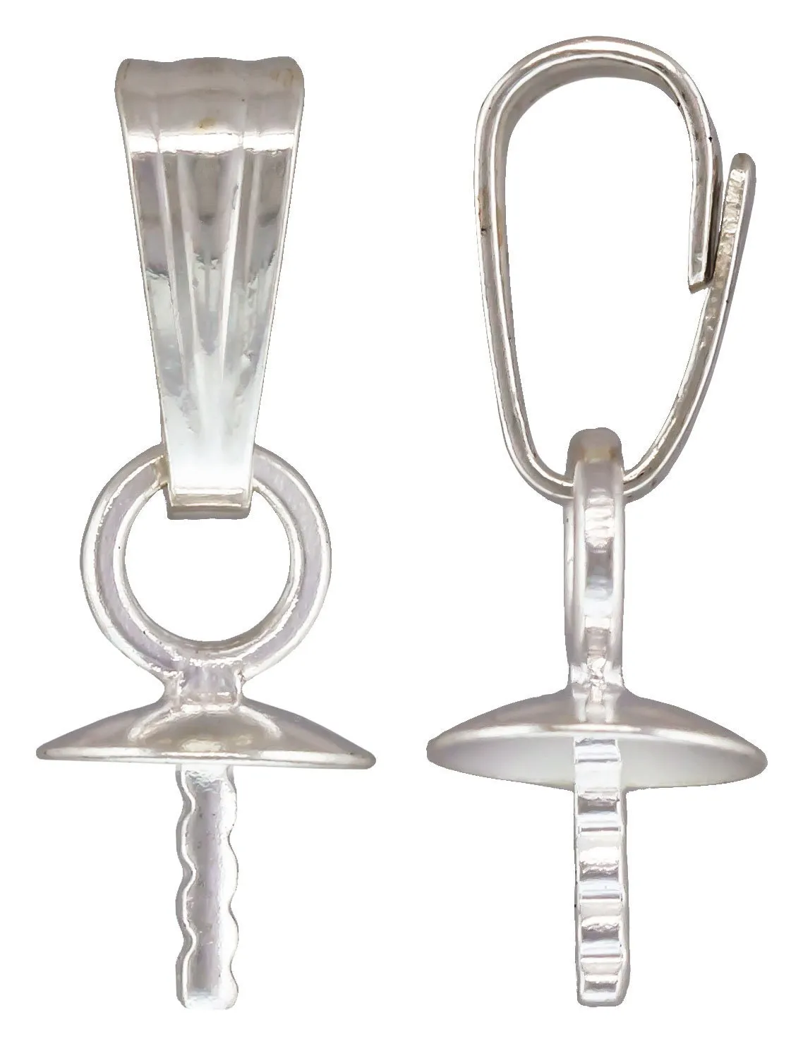 4.0mm Cup & Notched Peg Pendant AT, Sterling Silver. Made in USA. #5005882P