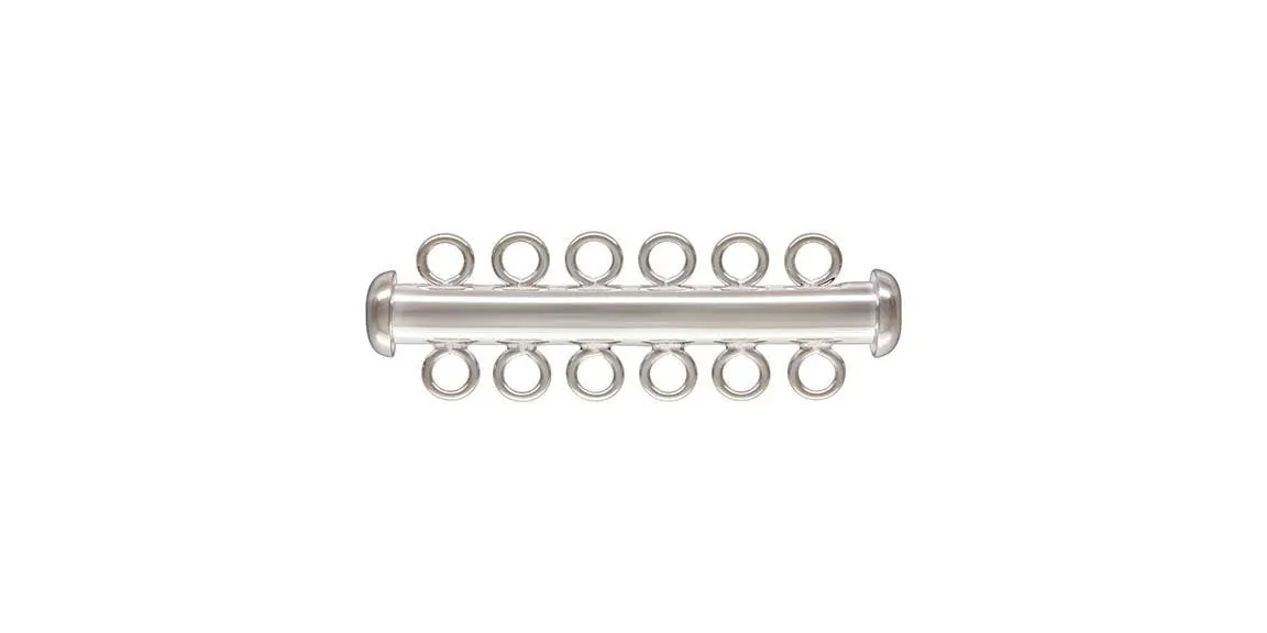 4.3x36.0mm Tube Clasp 6 Row, Sterling Silver. Made in USA. #50035806R