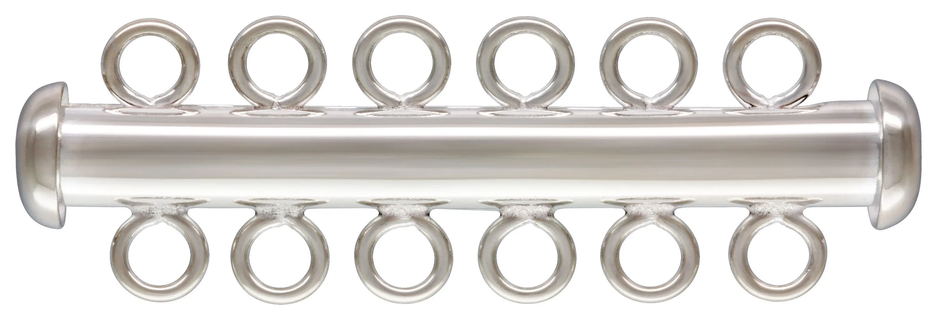 4.3x36.0mm Tube Clasp 6 Row, Sterling Silver. Made in USA. #50035806R
