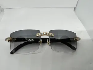 5 Pc 60 Ct Diamond Set w/ Black Horn Cartier Temples