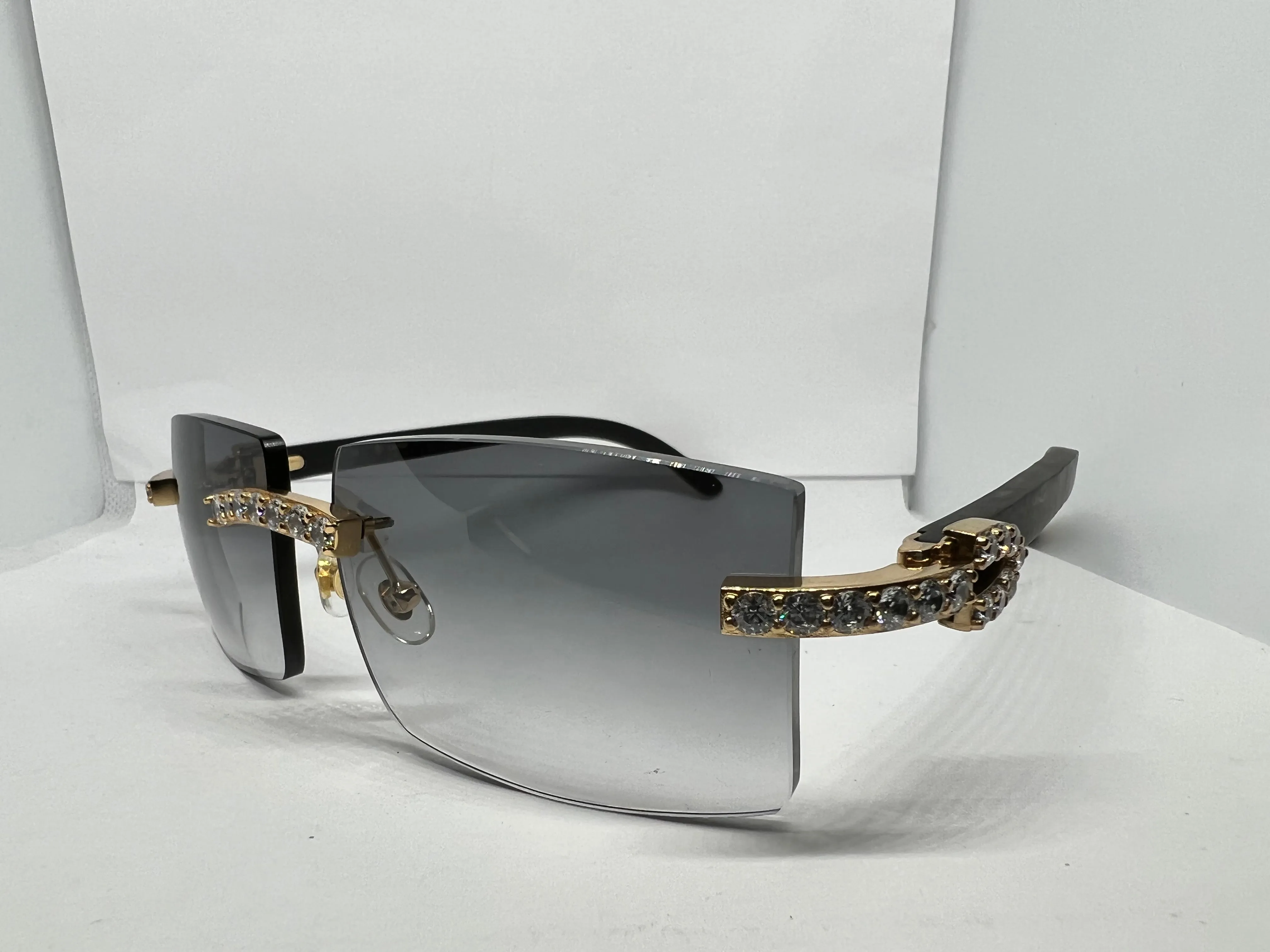 5 Pc 60 Ct Diamond Set w/ Black Horn Cartier Temples
