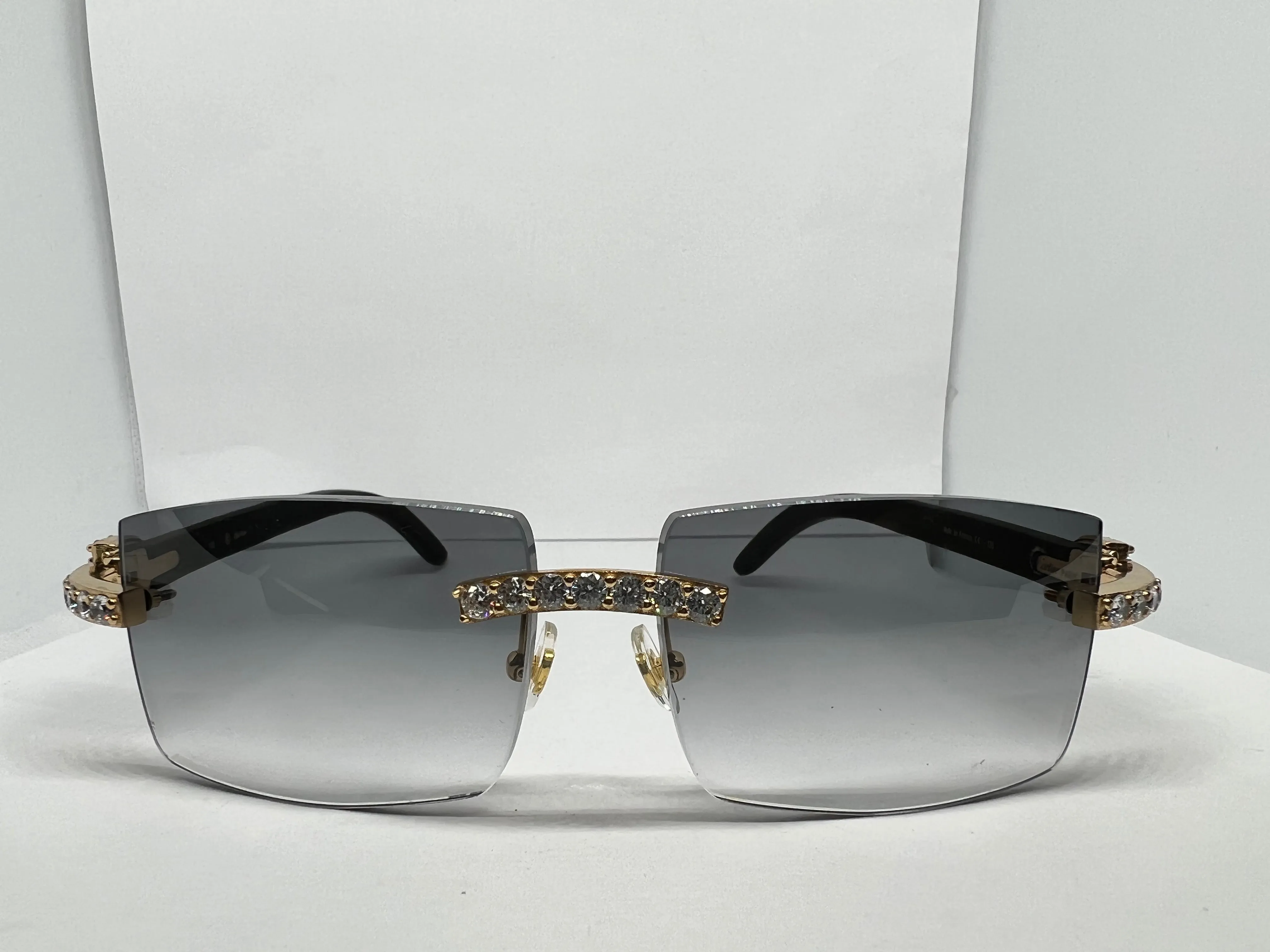 5 Pc 60 Ct Diamond Set w/ Black Horn Cartier Temples