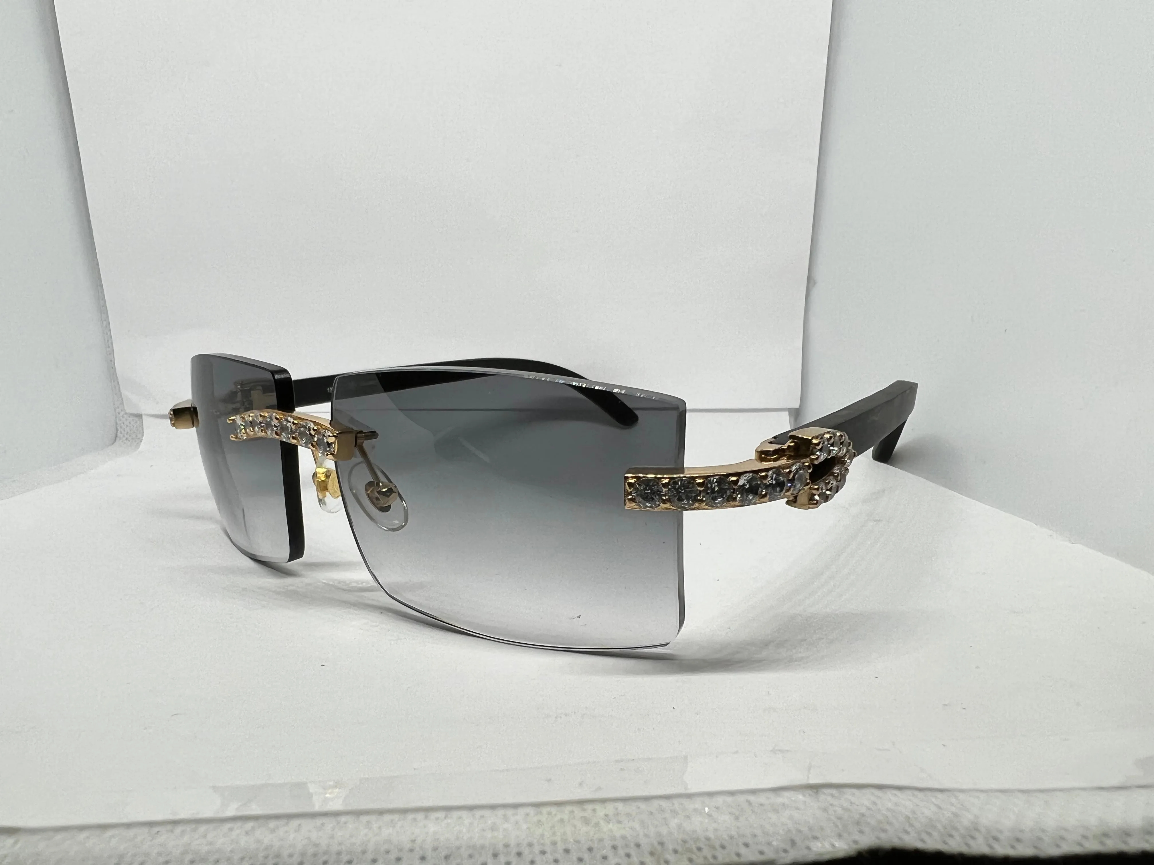 5 Pc 60 Ct Diamond Set w/ Black Horn Cartier Temples