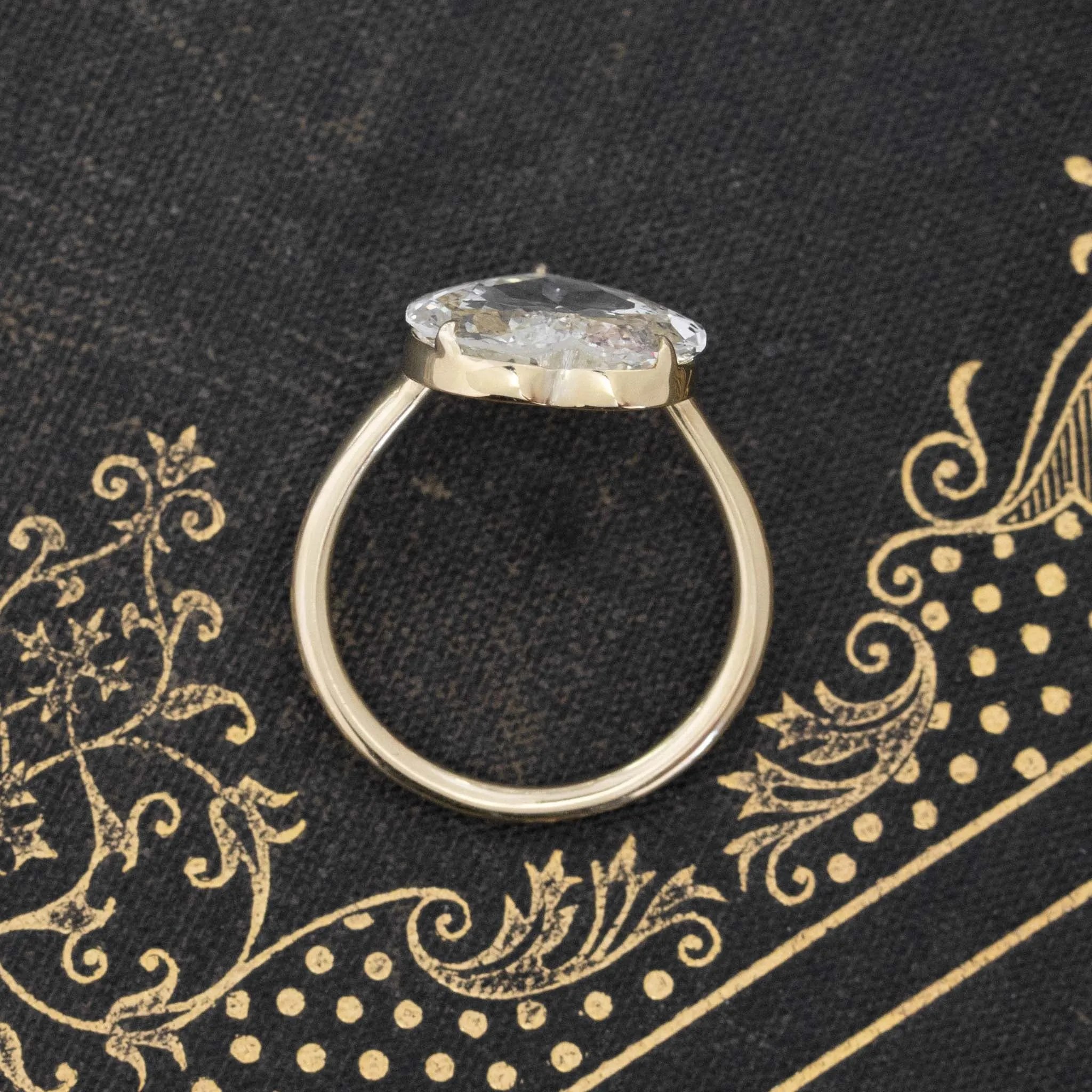 5.01ct Heart Rose Cut Diamond Solitaire, GIA M SI2
