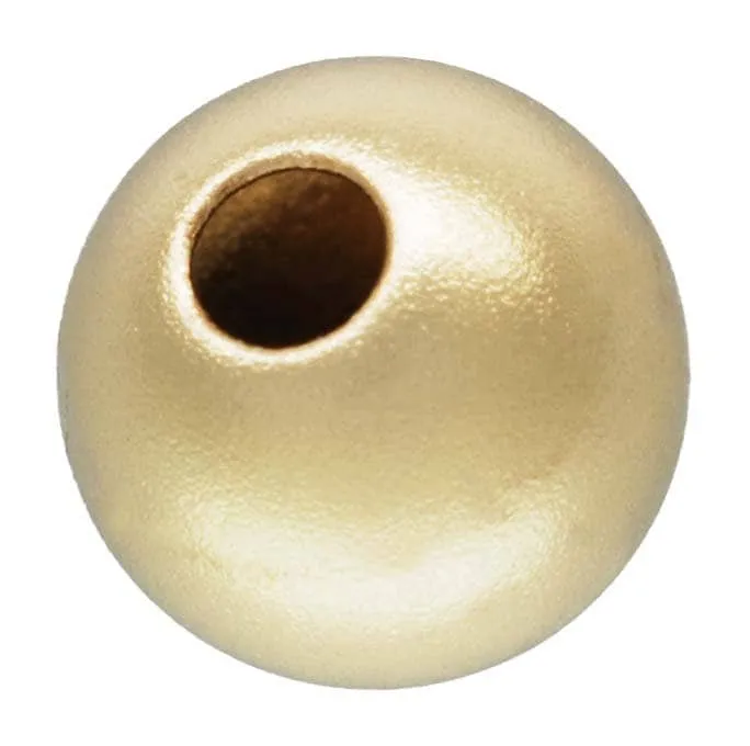 5.0mm Sandblast Bead 1.4mm Hole, 14k gold filled. Made in USA. #4004750SB