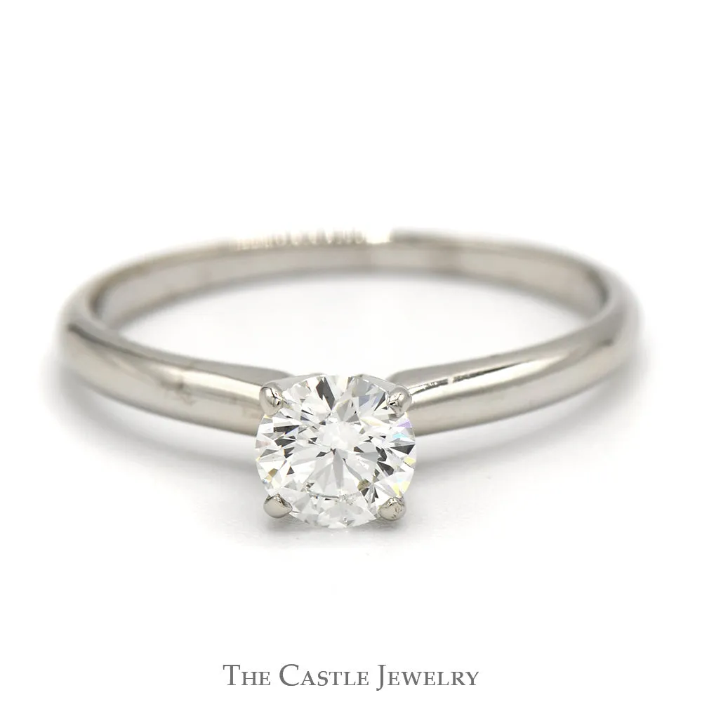 .53ct Round Diamond Solitaire Engagement Ring in 14k White Gold Tiffany Mounting