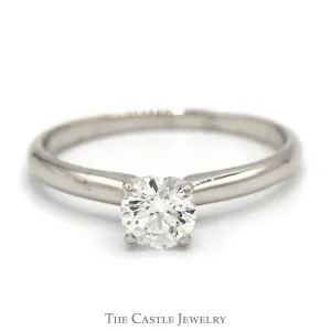 .53ct Round Diamond Solitaire Engagement Ring in 14k White Gold Tiffany Mounting
