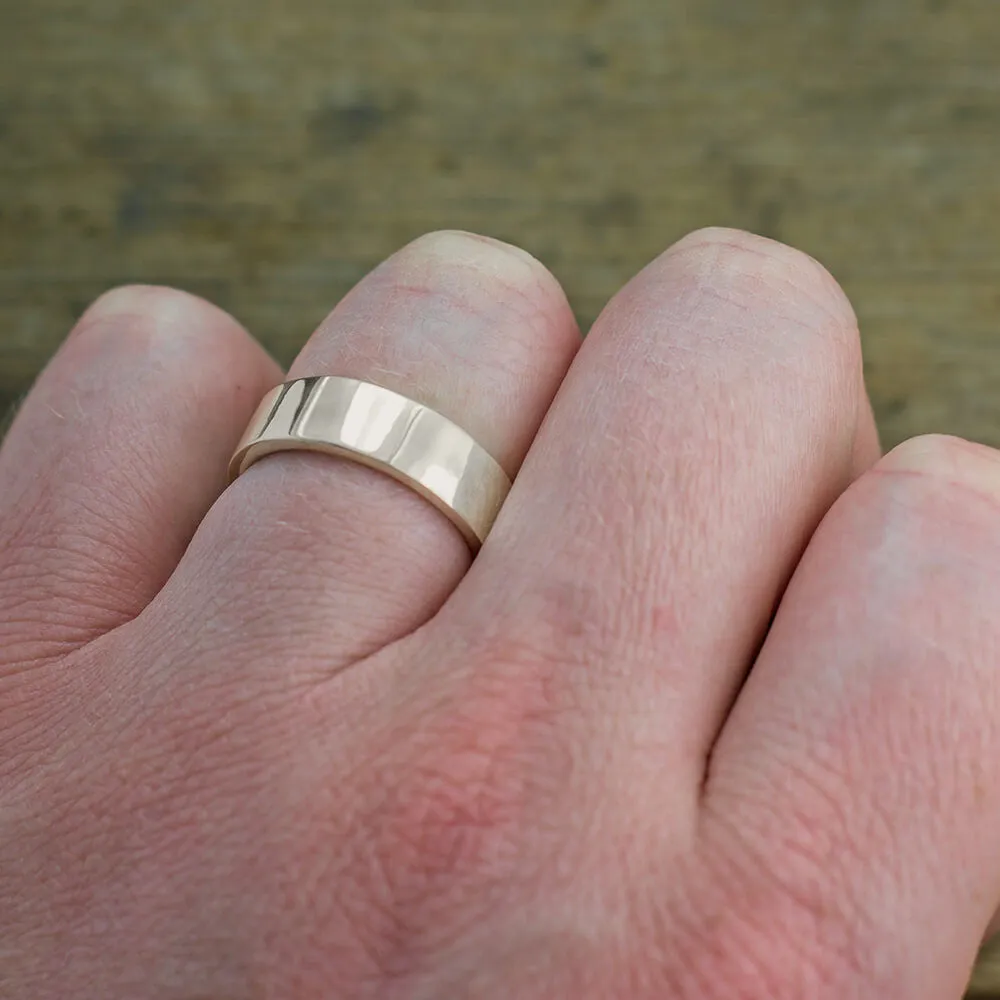 6mm 14k White Gold Mens Wedding Band, Polished
