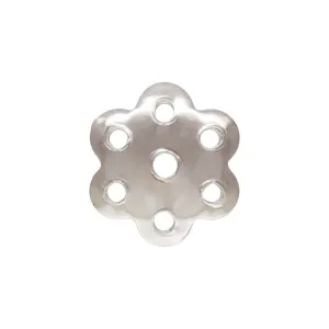 7.0mm Perforated Flower Bead Cap, Sterling Silver. Made in USA. #5020266