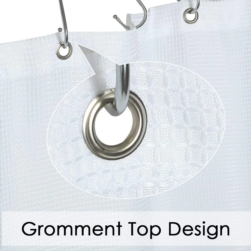 72""*72"" Polyester Waffle Weave Plaid Bathroom Shower Curtain Waterproof Wrinkle Resistant Privacy Protection Decorative Home Hotel Bath Curtain