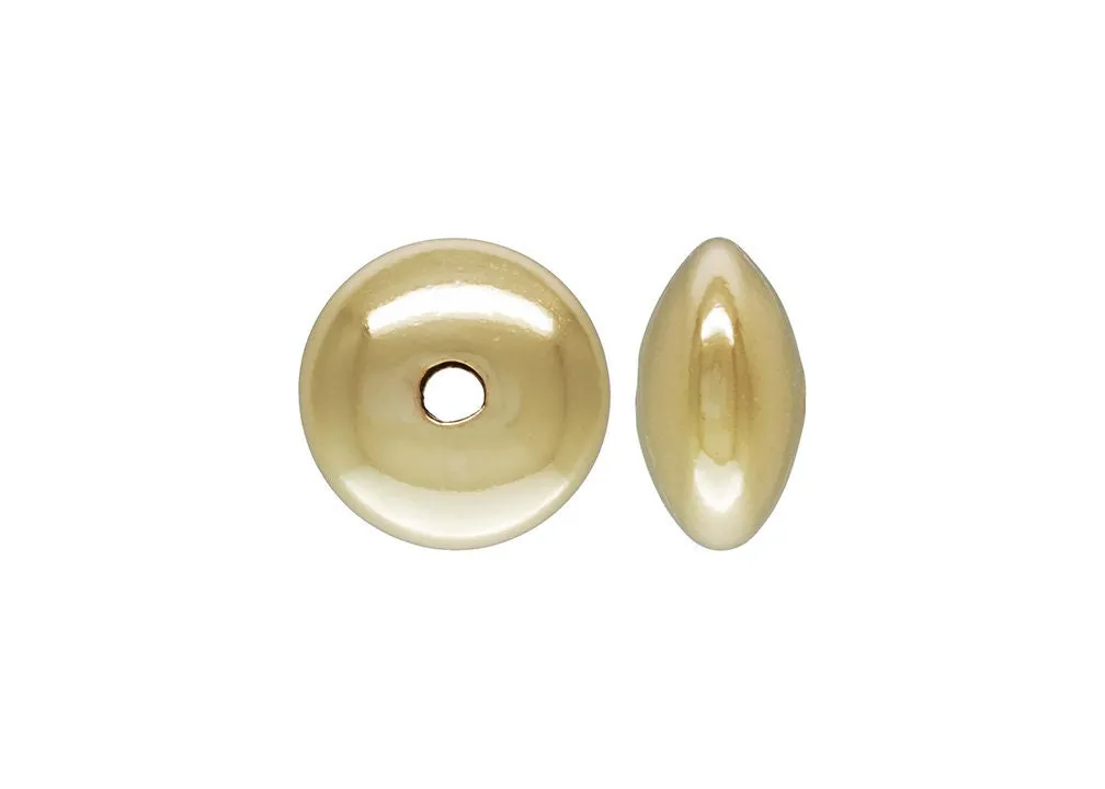 7.3x3.6mm Saucer Bead .060-.065 Hole, 14k gold filled. Made in USA. #4020136