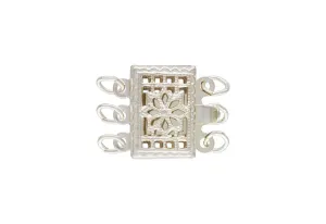 7.5x10.5mm Rectangle Filigree Pearl Clasp, Sterling Silver. Made in USA. #5003579