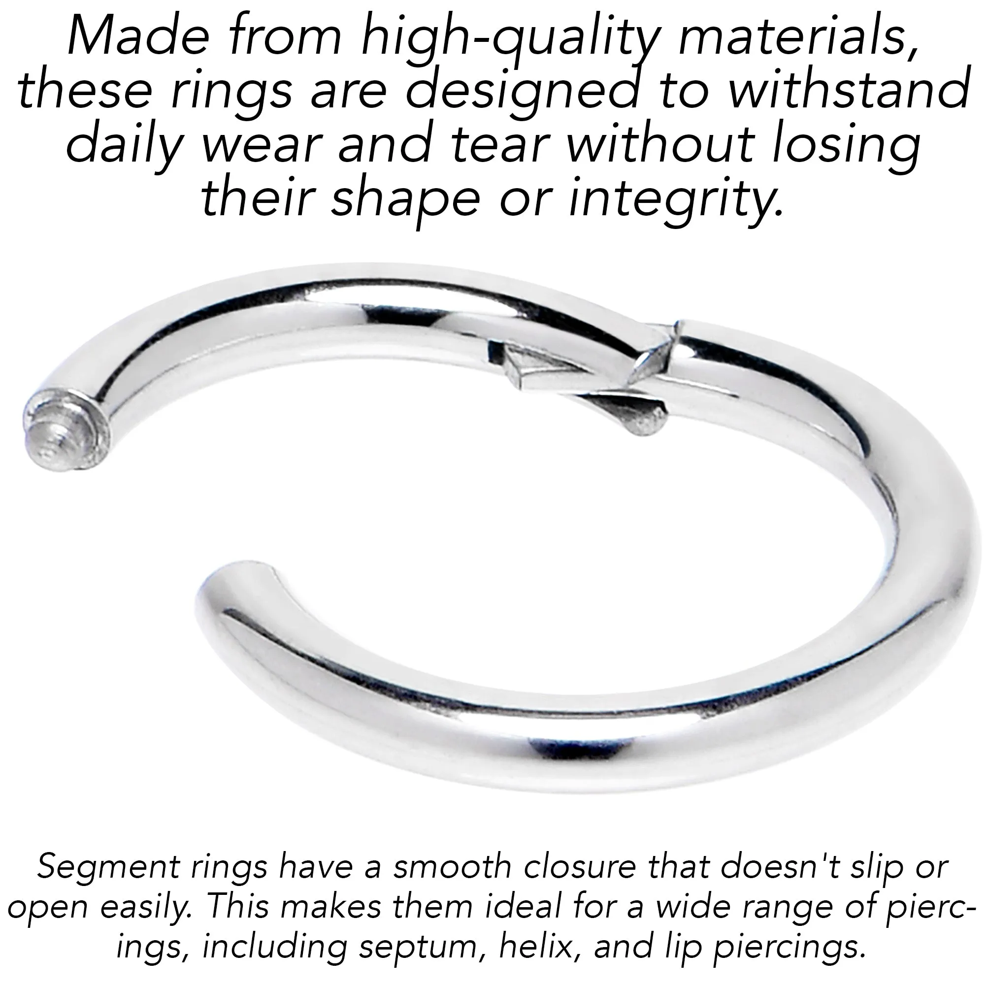 8 Gauge 5/8 316L Surgical Steel Precision Hinged Segment Hoop