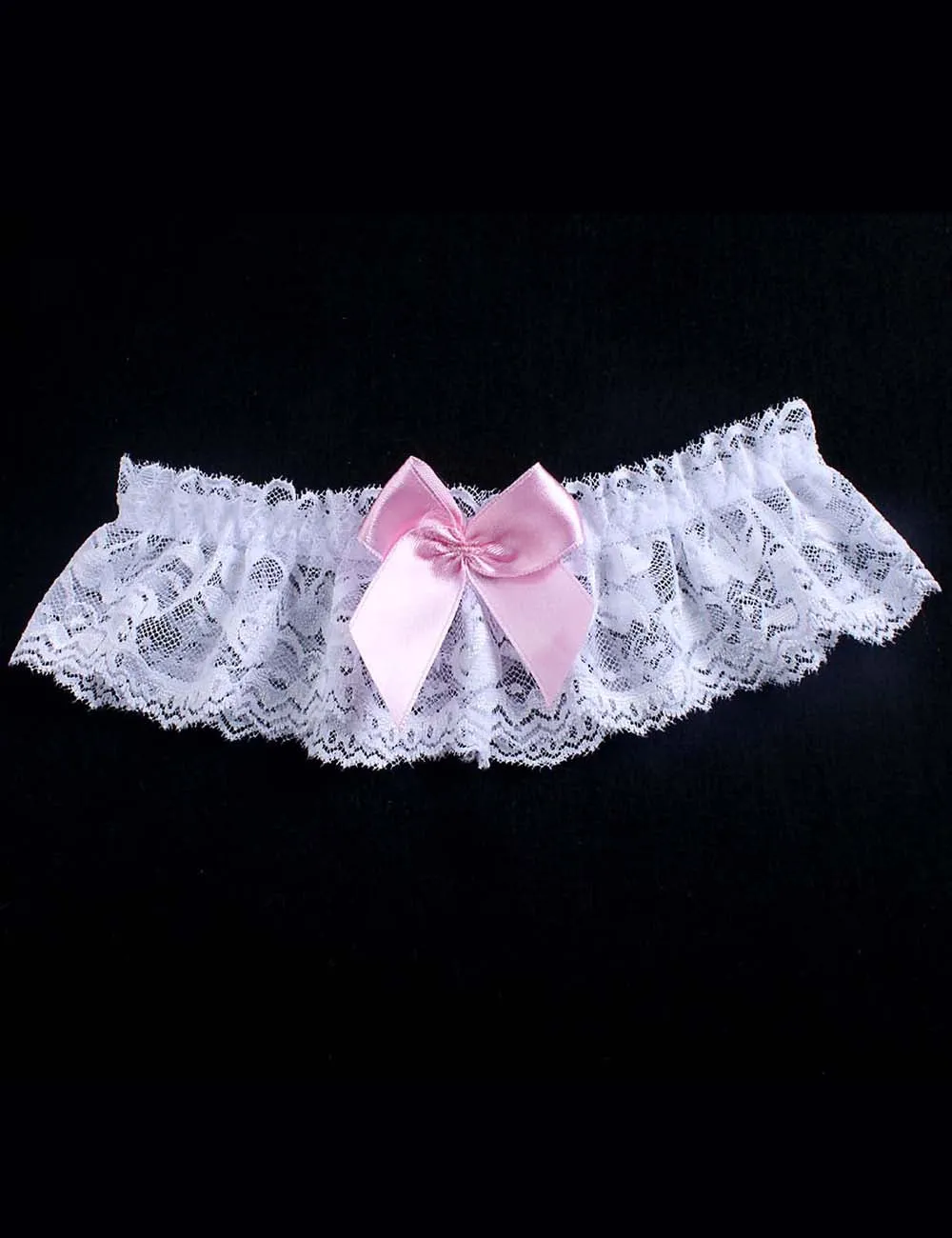 A Pair Of Sexy Black Lace Bow Leg Rings