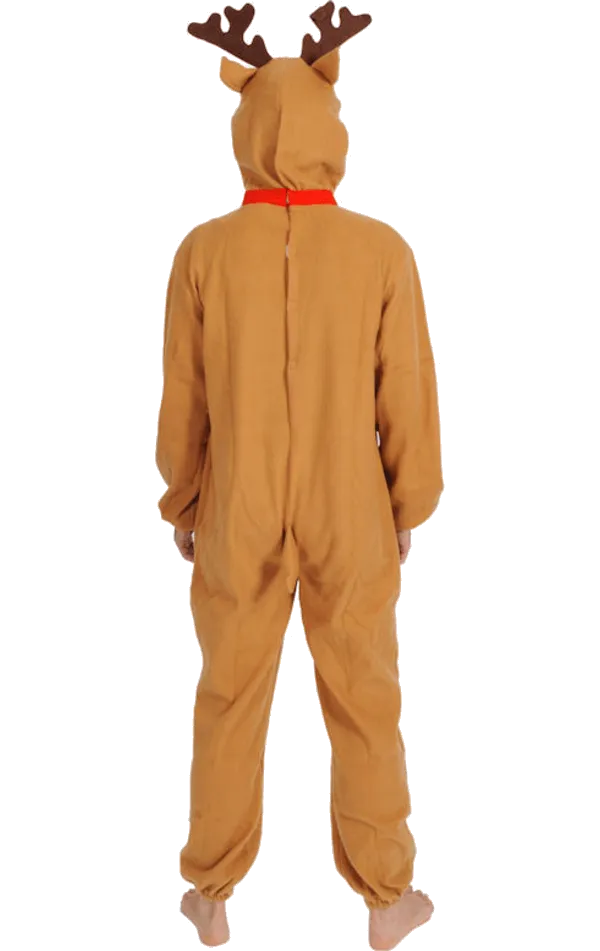 Adult Red Nose Christmas Reindeer Costume