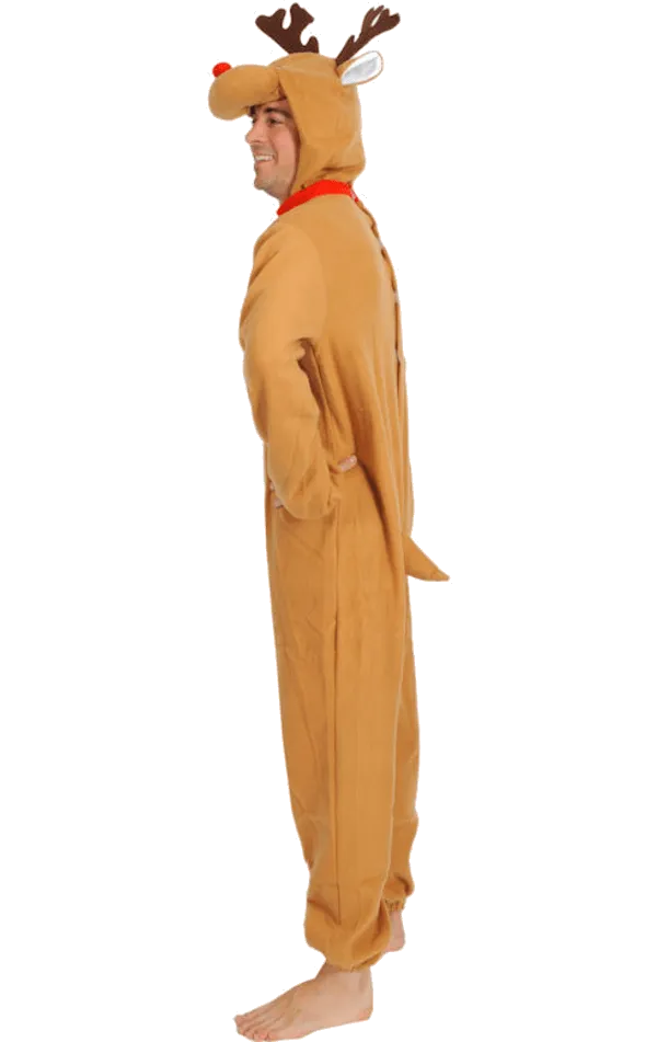 Adult Red Nose Christmas Reindeer Costume