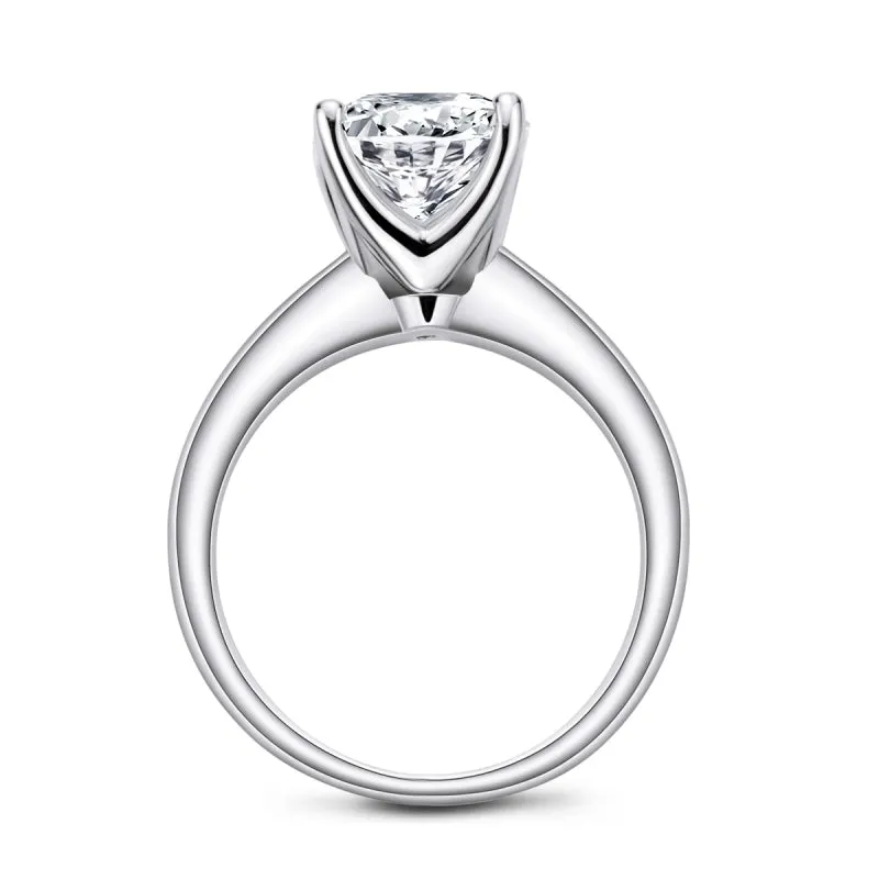 Ainuoshi Round Cut White Created Diamond Solitaire Ring