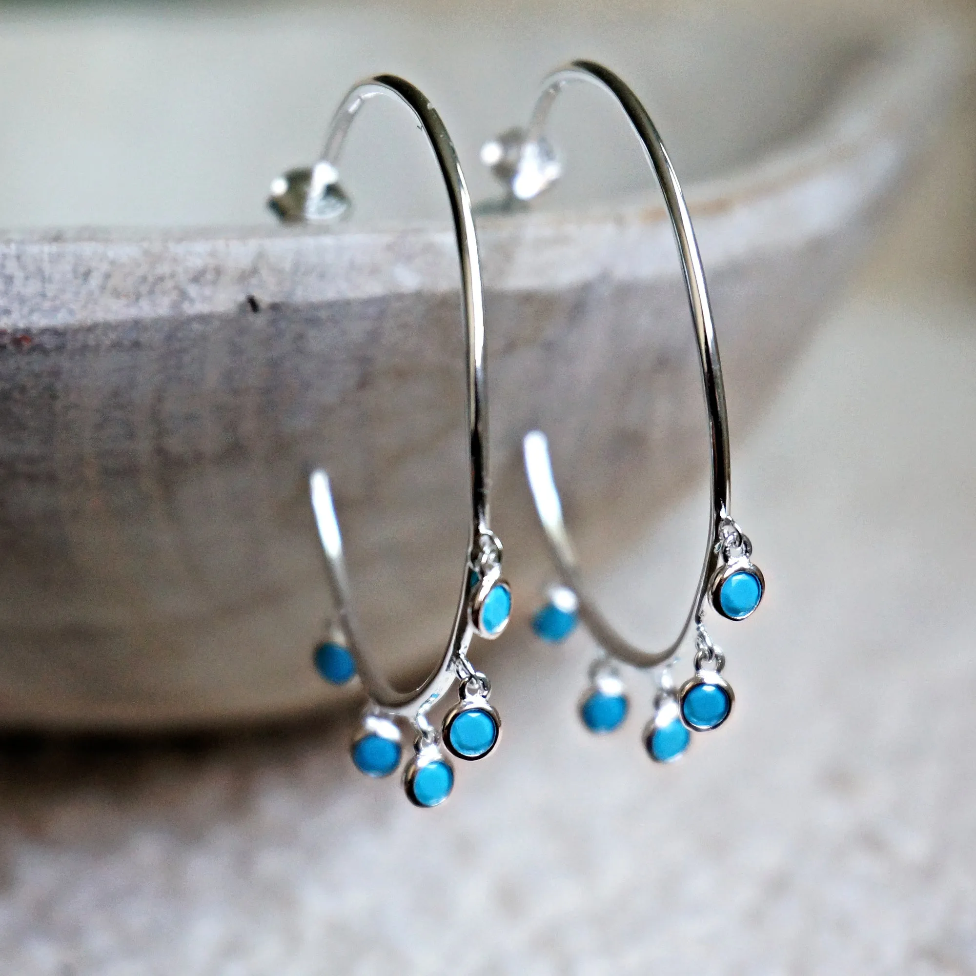 Anna Turquoise Hoop Earrings