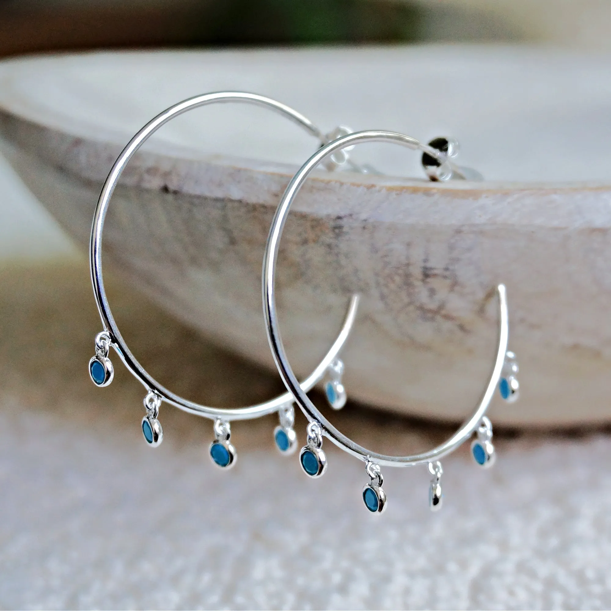 Anna Turquoise Hoop Earrings