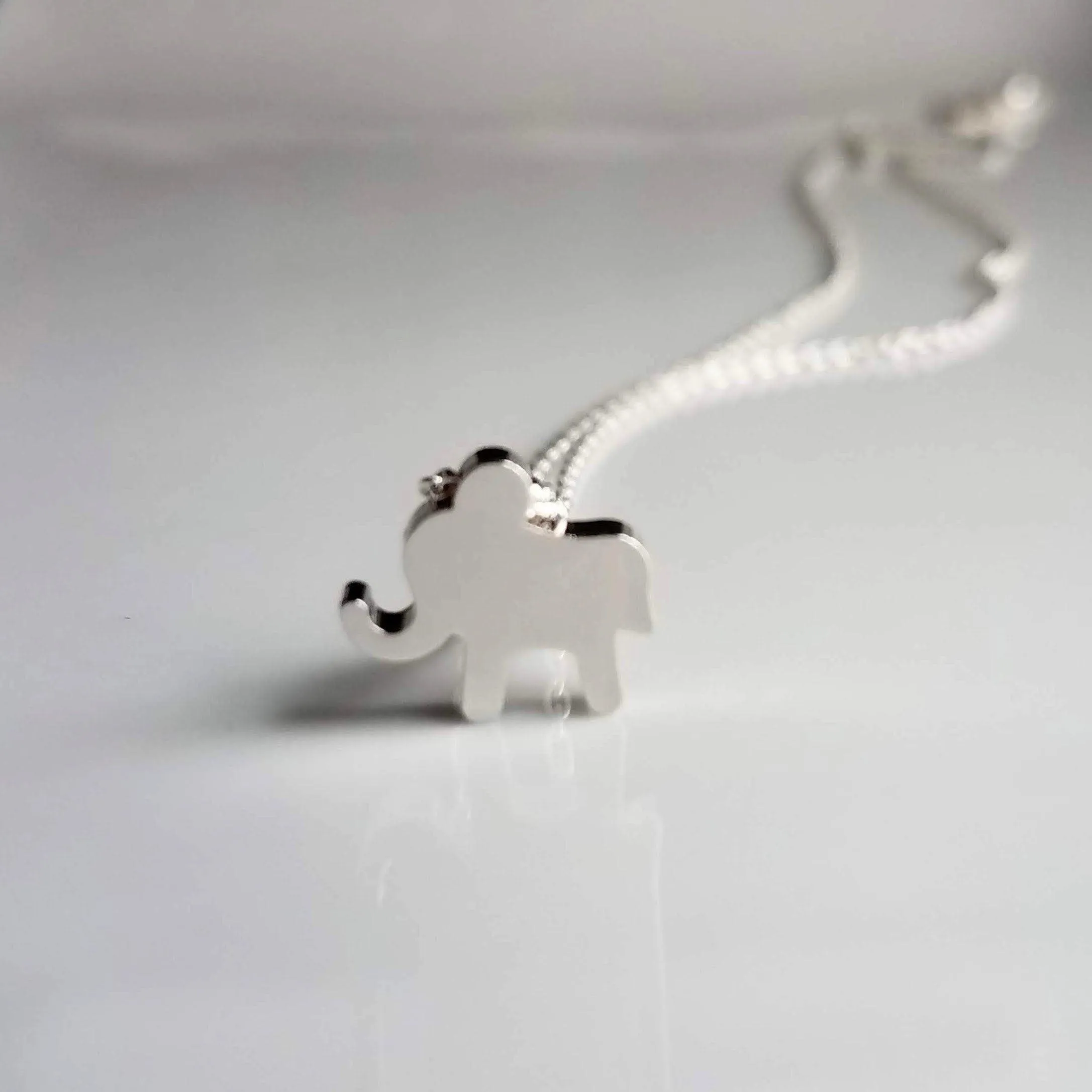 Baby Elephant Necklace, silver elephant necklace, small elephant necklace, tiny elephant necklace, simple elephant charm, elephant pendant