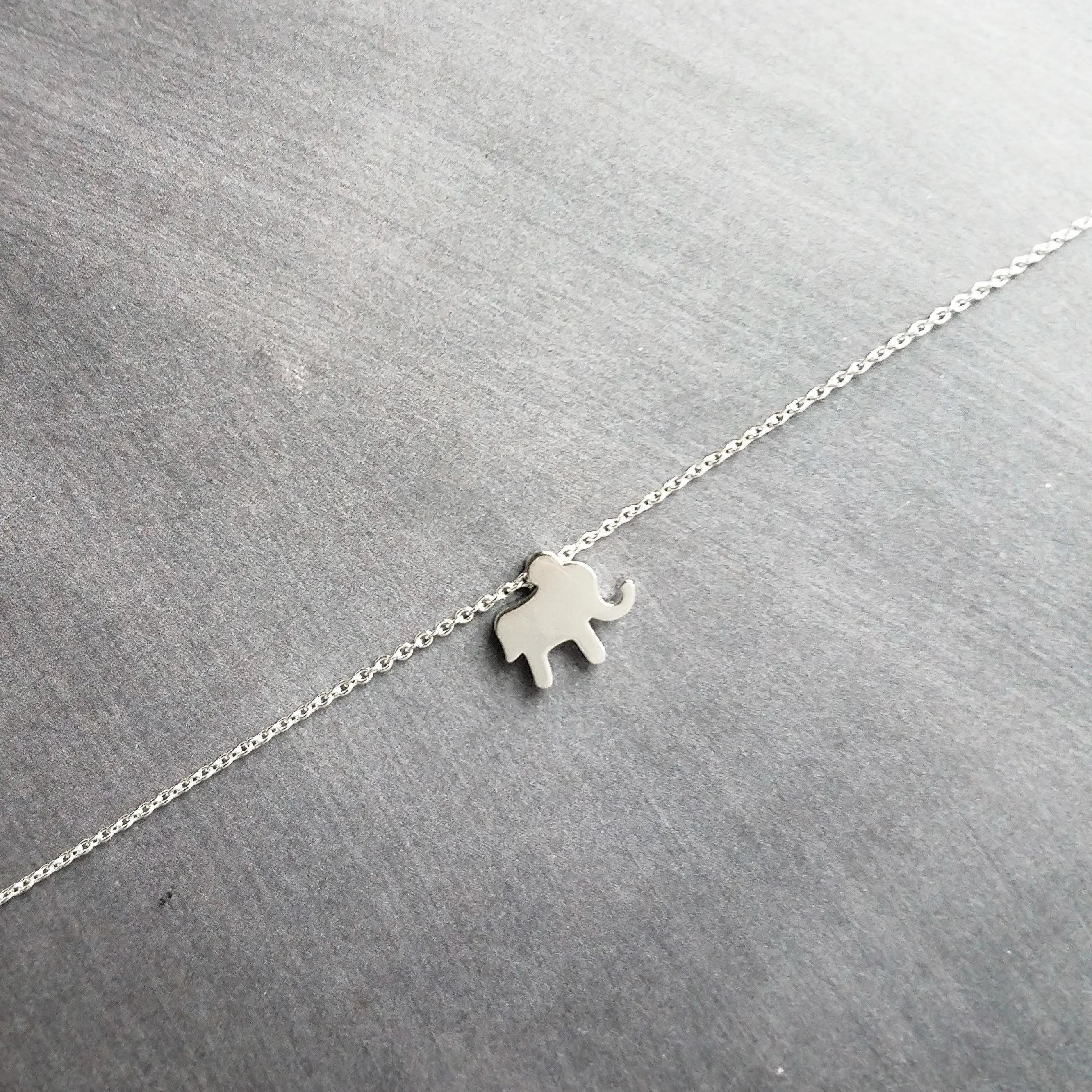 Baby Elephant Necklace, silver elephant necklace, small elephant necklace, tiny elephant necklace, simple elephant charm, elephant pendant