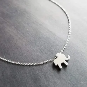 Baby Elephant Necklace, silver elephant necklace, small elephant necklace, tiny elephant necklace, simple elephant charm, elephant pendant