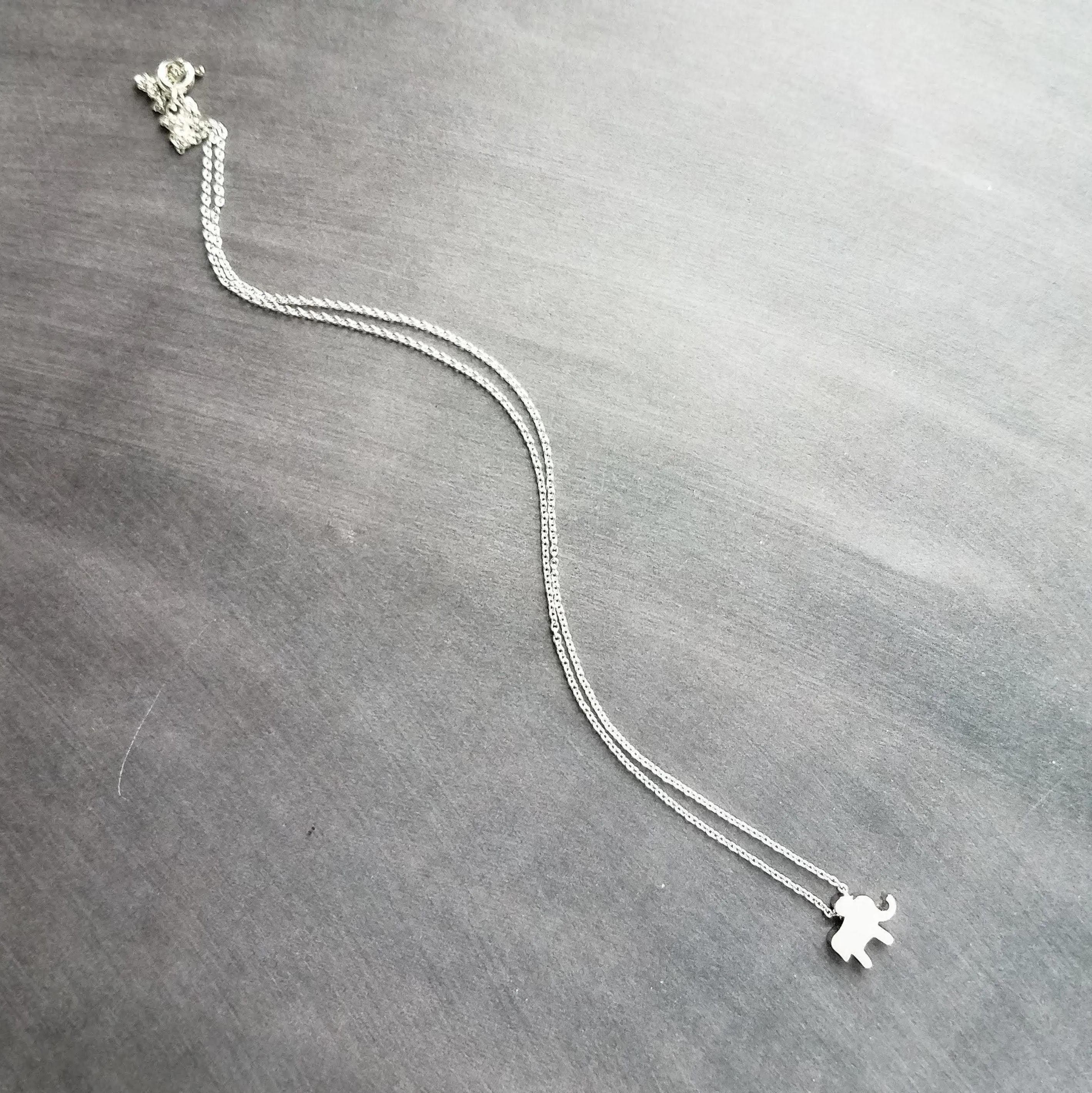 Baby Elephant Necklace, silver elephant necklace, small elephant necklace, tiny elephant necklace, simple elephant charm, elephant pendant