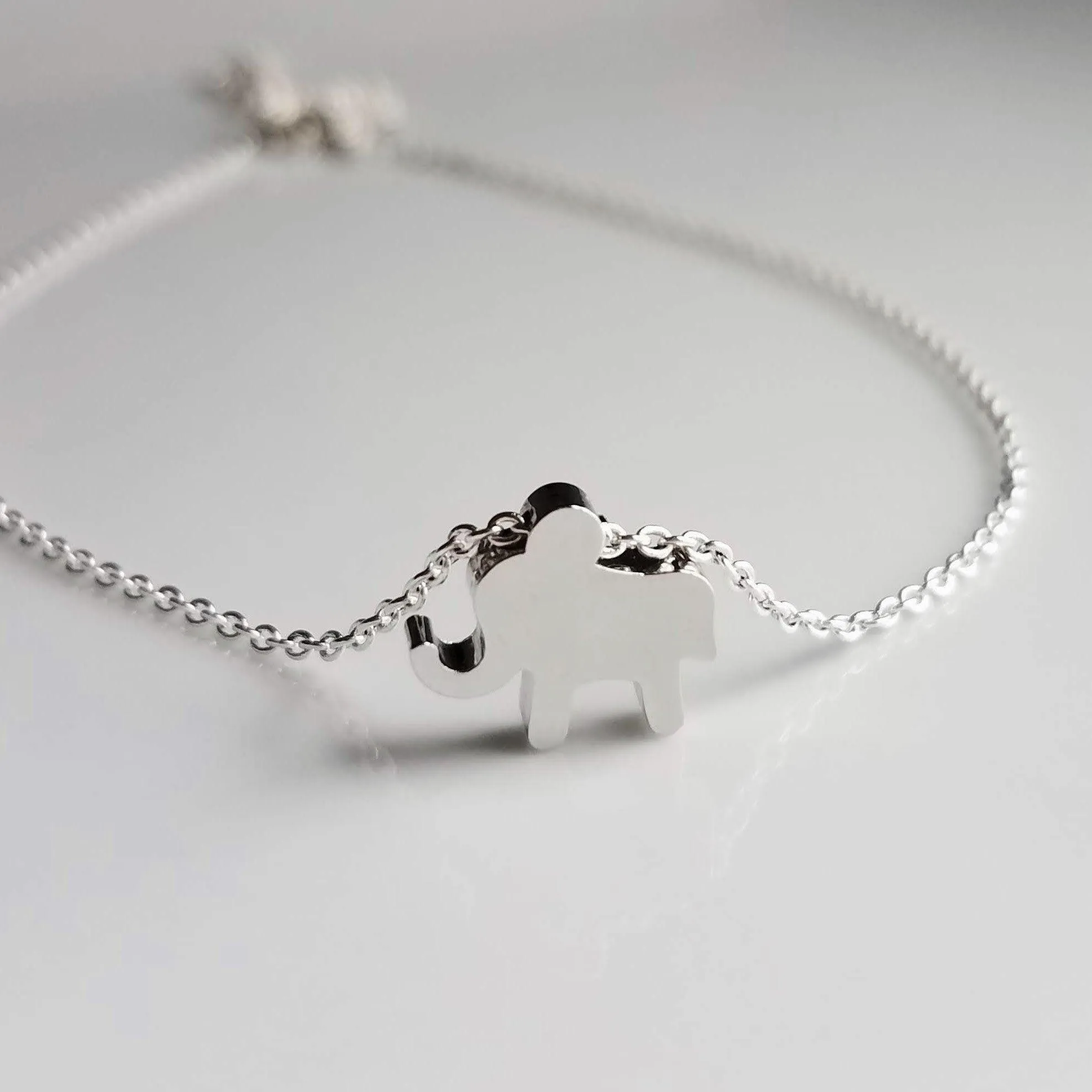 Baby Elephant Necklace, silver elephant necklace, small elephant necklace, tiny elephant necklace, simple elephant charm, elephant pendant