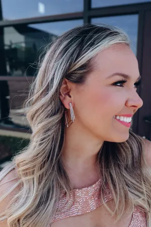 Back To The City Crystal Square Hoop Earrings - Gold