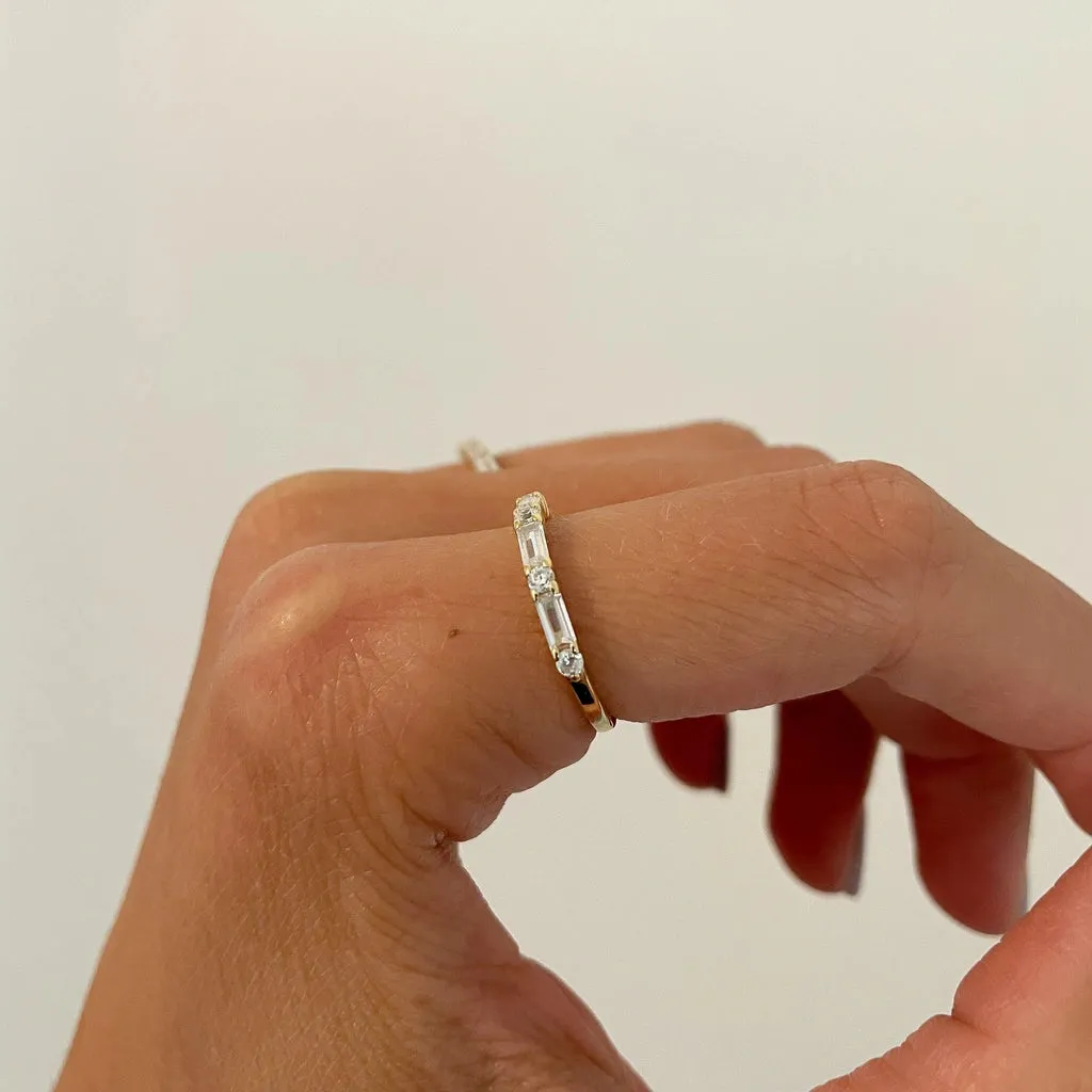 Baguette Ring | 925 Sterling Silver Women's Stackable Rings