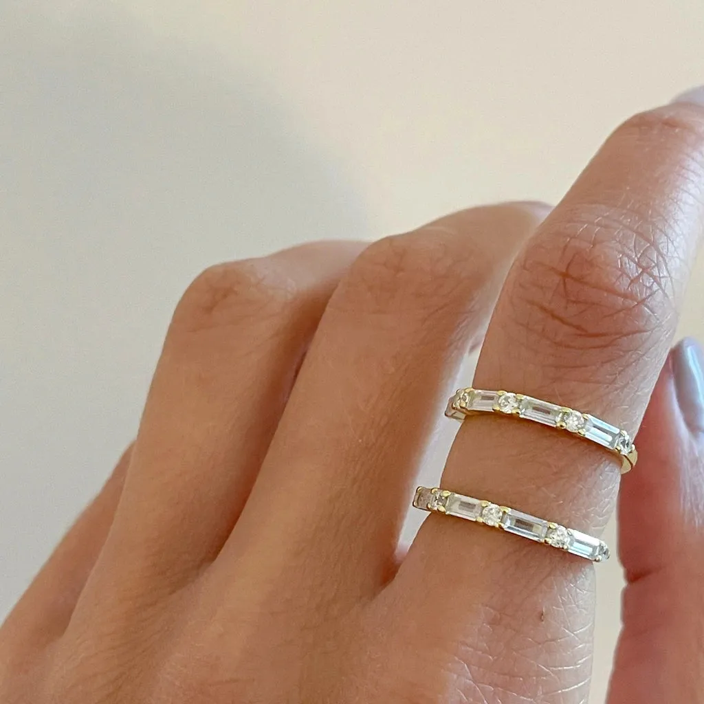 Baguette Ring | 925 Sterling Silver Women's Stackable Rings