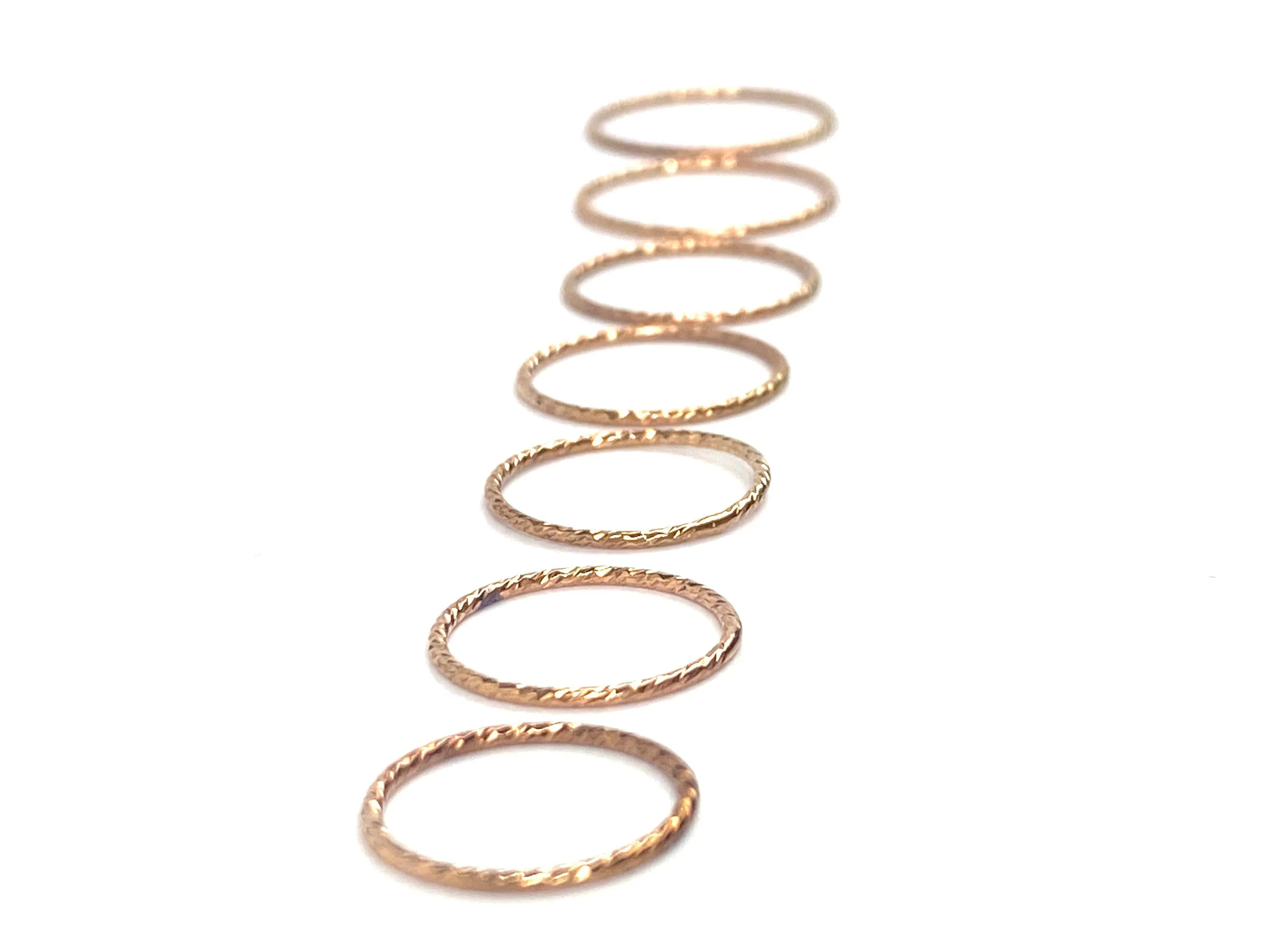 Beautiful 14KRGF Sparkle Stacking Ring, 14KGF Rose Gold Fill, Stacking Ring