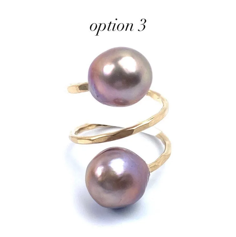 Beautiful Adjustable 14KGF Edison, Tahitian, and South Sea Pearl Rings, 14K Gold Filled, 14K Gold Fill,Sku GPR-15