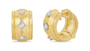 Bezel Diamond Huggies